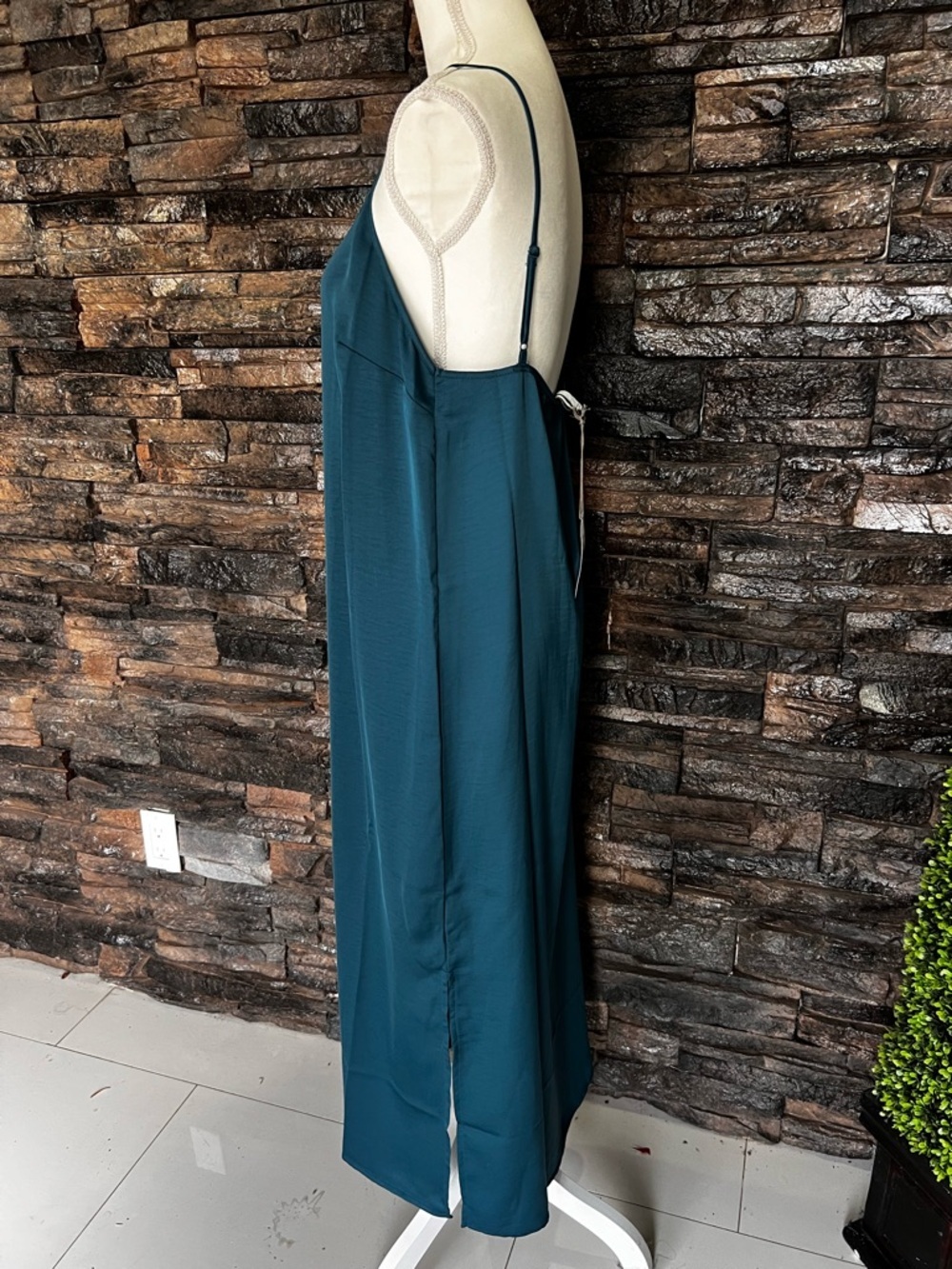 A NEW DAY Teal Slip Maxi Dress with Spaghetti Straps - Picture 6 of 13